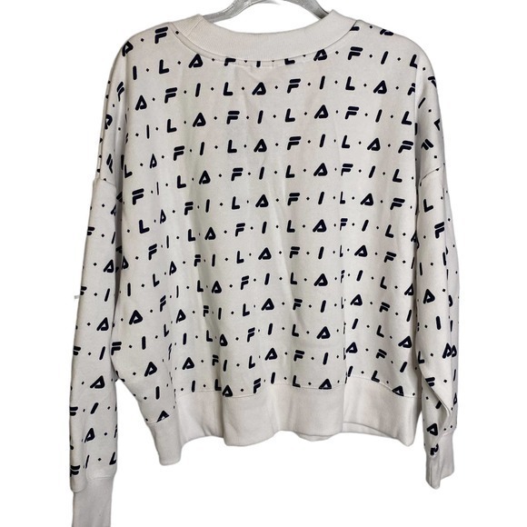 Fila All Over logo White Sweatshirt Sz 2X - Picture 2 of 4